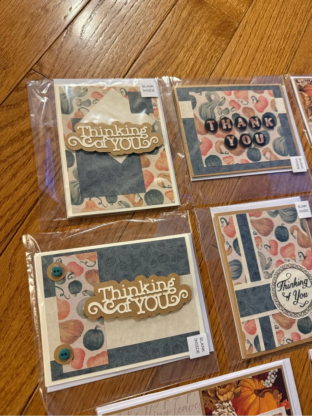 Handmade Fall Thank You & Thinking of You Cards – Blank Inside Fall Autumn